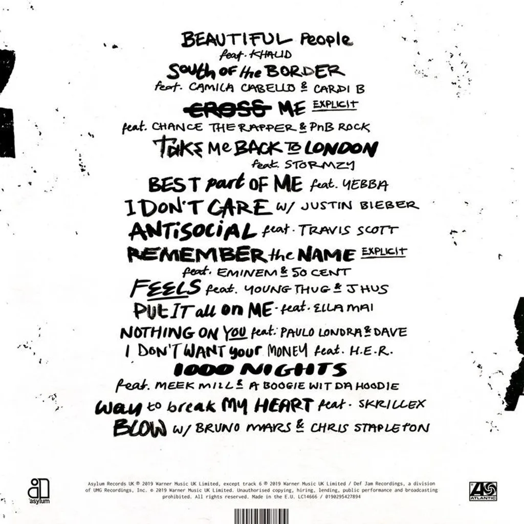 Vinyle Ed Sheeran No.6 Collaborations Project - Album Double LP 12"