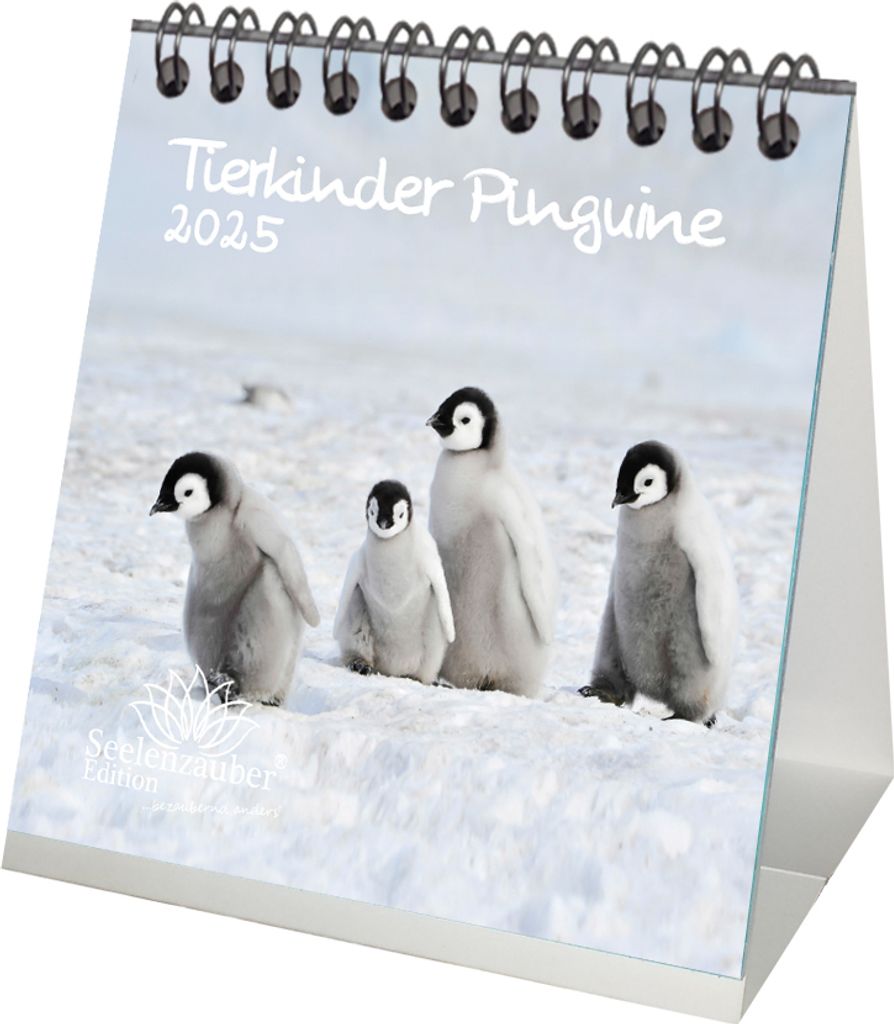 Tierkinder Pinguine Kalender für 2025 Format 10cm x 10cm Pinguin - Seelenzauber