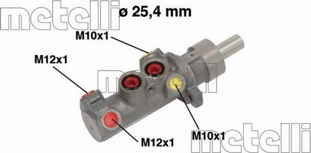 METELLI 05-0641 Bremszylinder Hauptbremszylinder für FORD TRANSIT Bus (FD, FB, FS, FZ, FC) TRANSIT Kasten (FA) TRANSIT Pritsche/Fahrgestell
