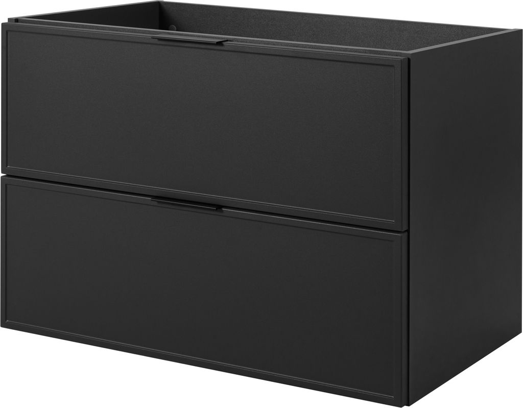 Badezimmerschrank Dunkelgrau + schwarzer Griff, 46 x 80 x 57 cm
