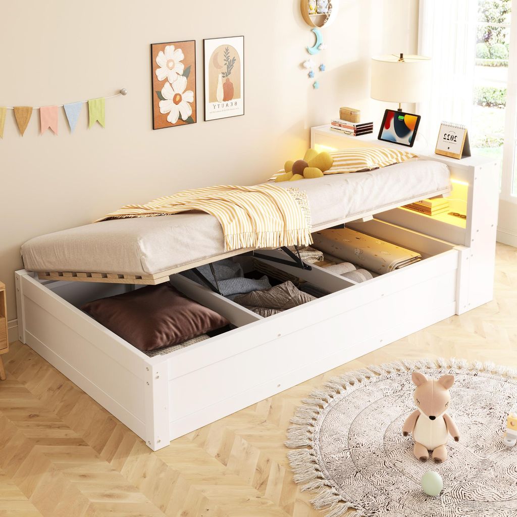 Flieks Jugendbett 90x200cm mit Ladefunktion und Led, Produktbild 