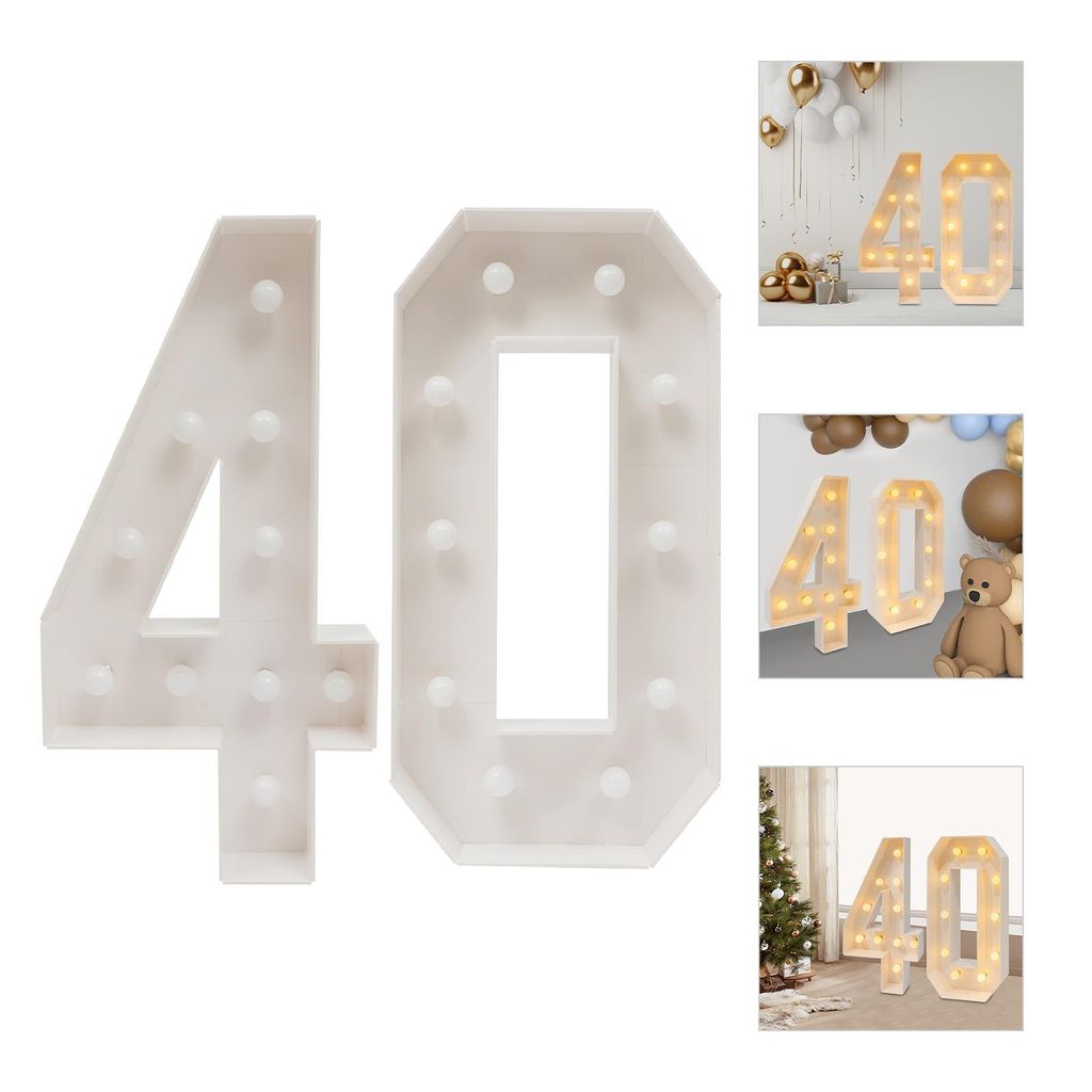 40 chiffres lumineux, décoration pour fête d'anniversaire Image du produit 