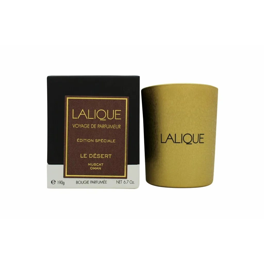Bougie parfumée de luxe Lalique Le Désert Muscat pot en verre 190g