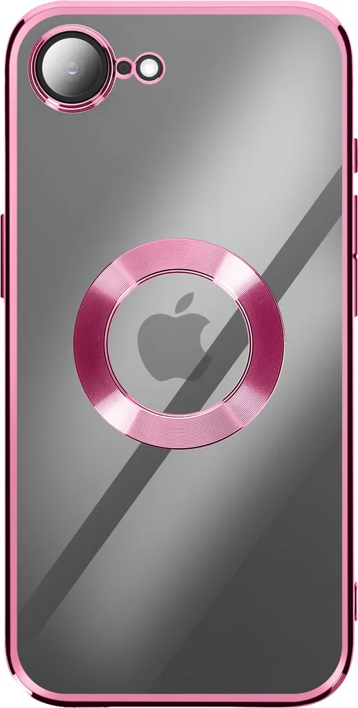 Cover iPhone 16 Avizar Silicone Soft Bordo Chrome Rosa | Anti-Shock