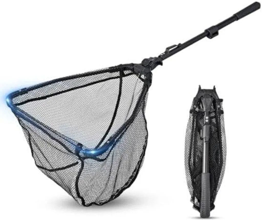 Épuisette télescopique pliable : fini les hameçons coincés dans le filet