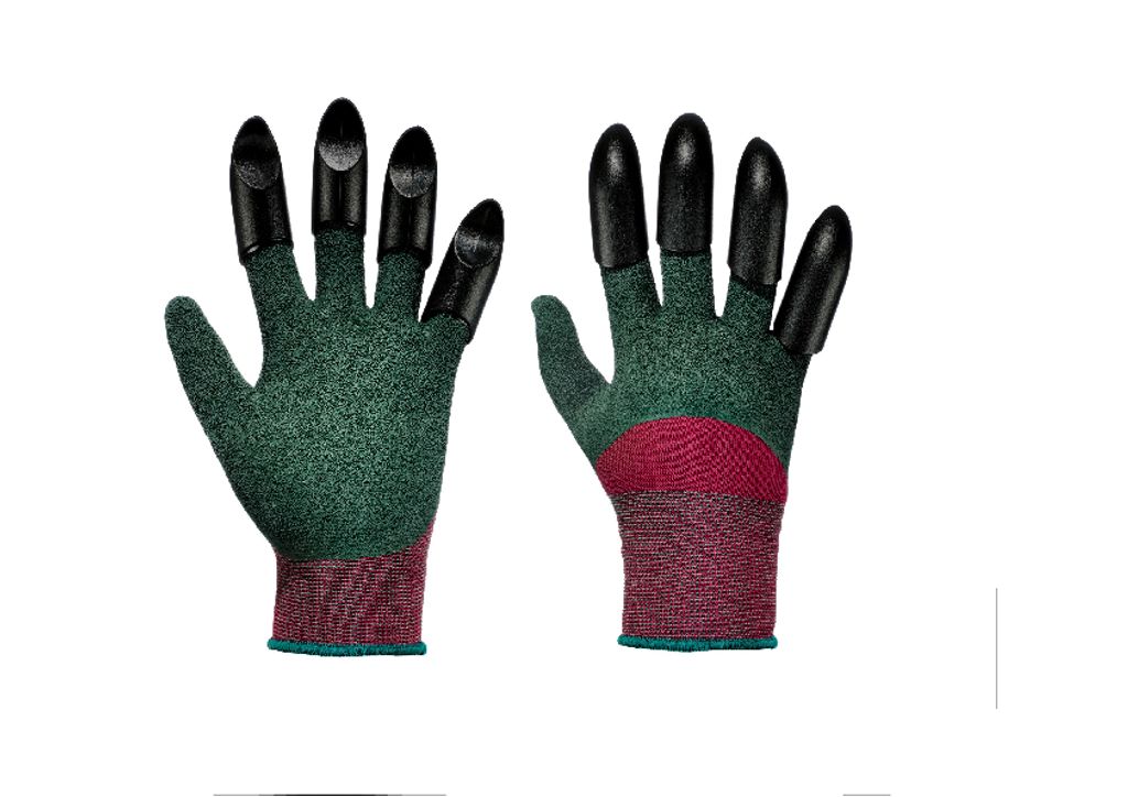 PARKSIDE® Gartenhandschuhe mit Krallen Latex dunkelrot, Produktbild 