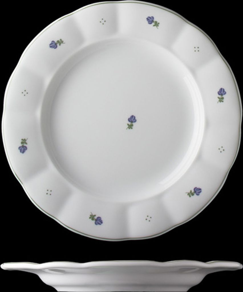 Plytký tanier, český porcelán, kvety, 28 cm, G. Benedikt Obrázok produktu 