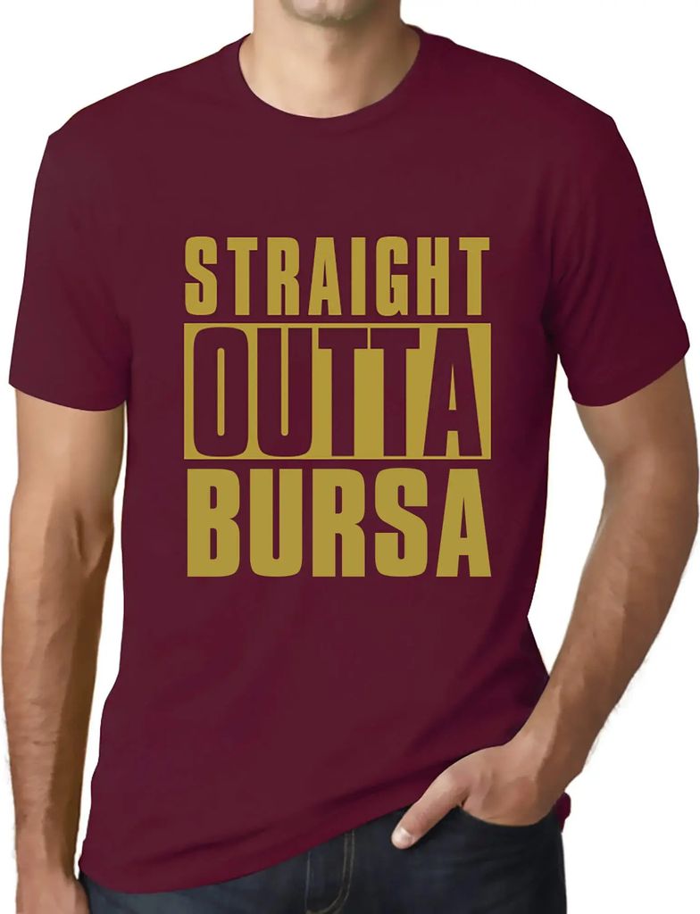 Herren Grafik T-Shirt Direkt aus dem Schleimbeutel – Straight Outta Bursa – Öko-Verantwortlich Vintage Jahrgang Kurzarm Lustige Druck Geburtstag