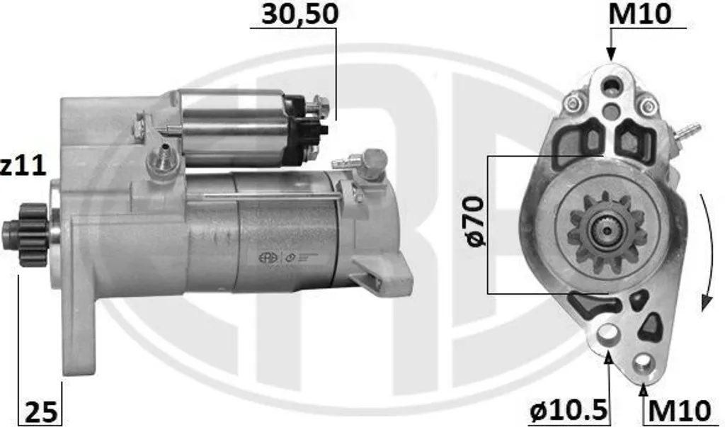 Démarreur ERA 221079A pour Range Rover IV L405 et Sport L494