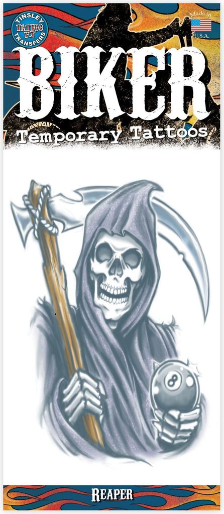 Gevatter Tod Klebe-Tattoo - Fasching Halloween Karneval