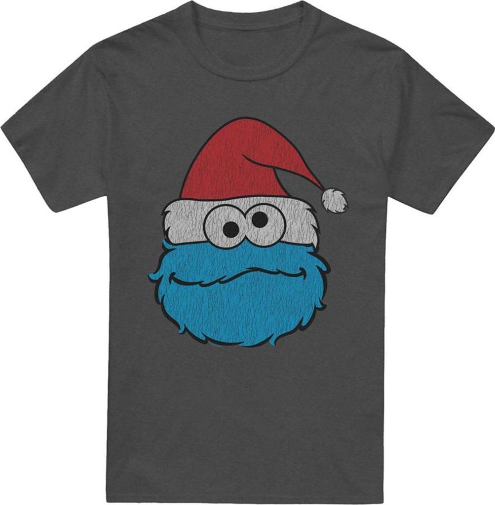 Sesame Street - T-Shirt für Herren/Damen Uni, weihnachtliches Design TV26668 (L) (Holzkohle)