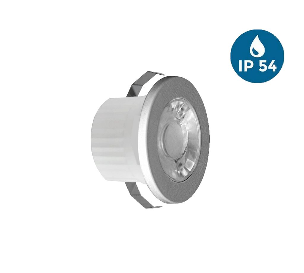 3w Mini LED Einbauleuchte Einbaustrahler Einbauspot Spot Silber 240 Lumen Schutzart IP54 Neutralweiß