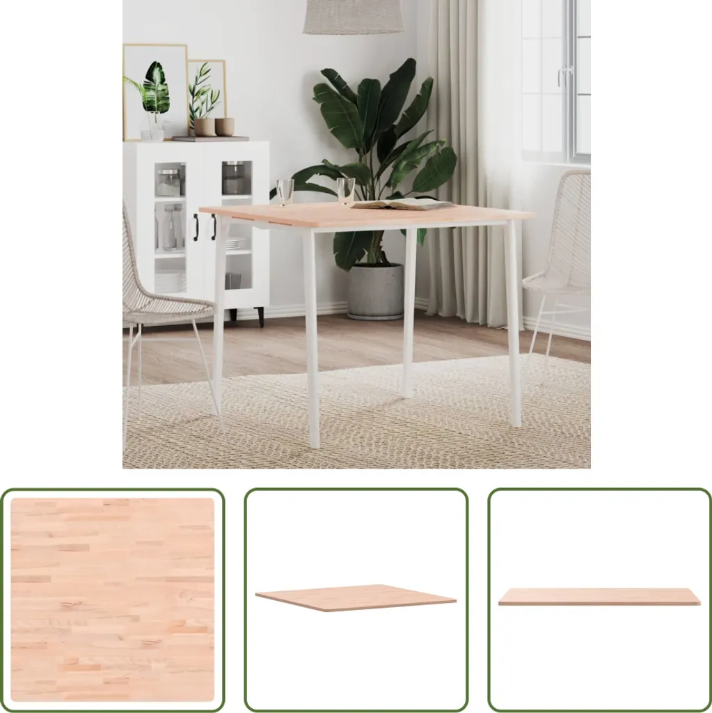 Piano Tavolo 80x80 Quadrato in Faggio Massiccio - Legno Vero da Cucina