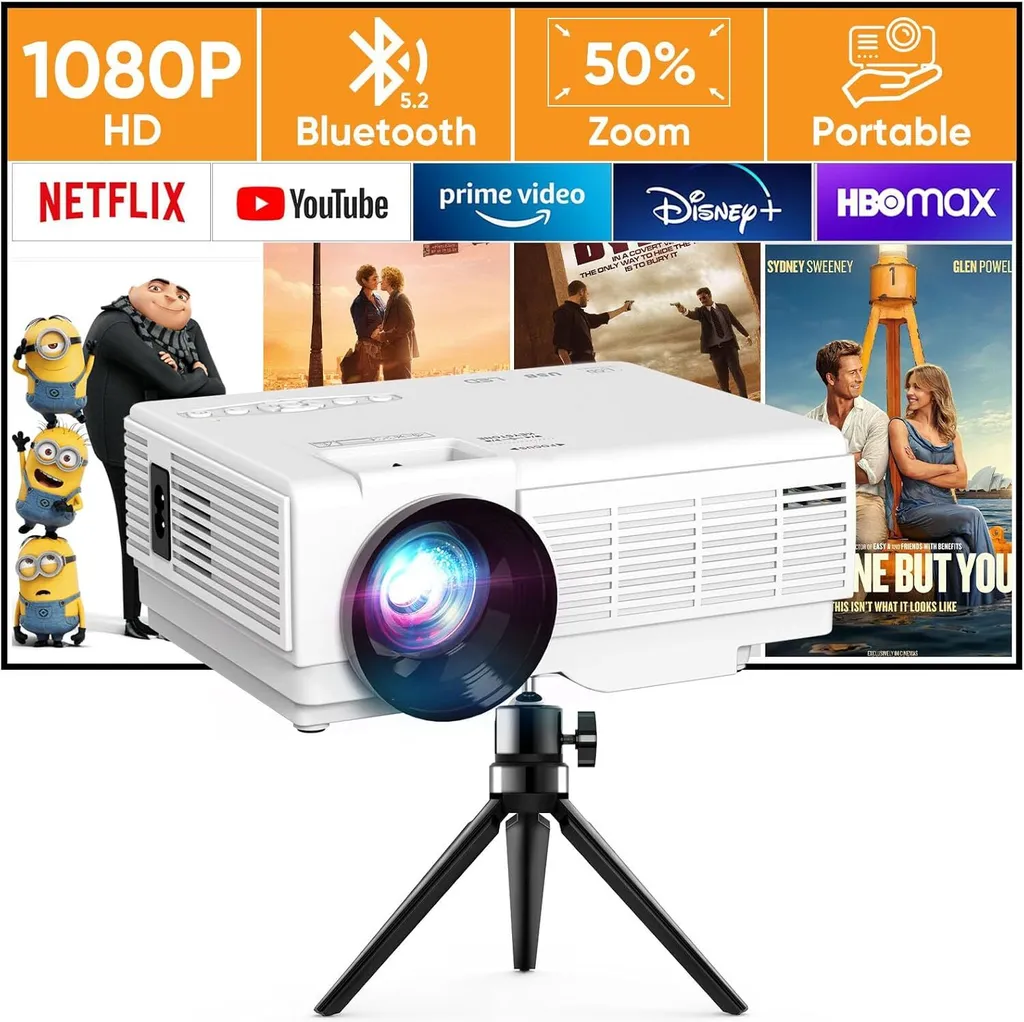Mini Proiettore Portatile 9000 Lux: Home Theater per iPhone e Android