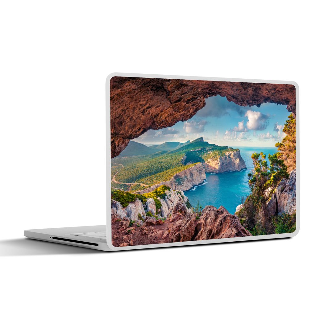 MuchoWow Laptop Aufkleber Sticker Cover Höhle - Natur - Meer - Landschaft 25x18 cm - Laptop-Deko