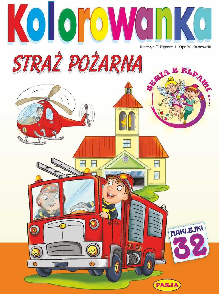 Kolorowanka dla dzieci Straż Pożarna z naklejkami
