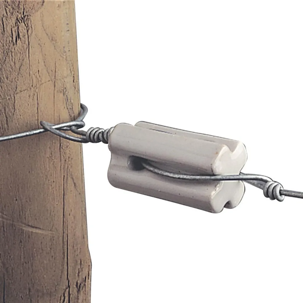 Isolateur pour clôture électrique en angle et traction porcelaine 60x