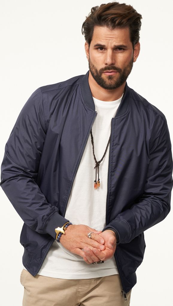 DAILY Baumwolle Herren Übergangsjacke mit Baseball-Kragen Herren Blousonjacke leichte Bomberjacke Übergangsjacke