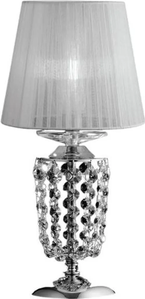 Lampe en fer et laiton chromé Mozart H.40cm, luminaire chic et robuste