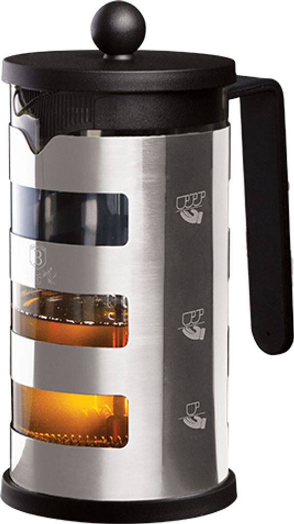 Tee und Kaffeekanne French Press 1 l Black Silver Produktbild 