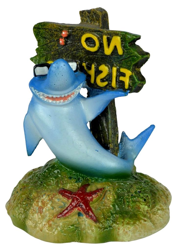 Schild Hai für Aquarium, Kunstharz, sortiert