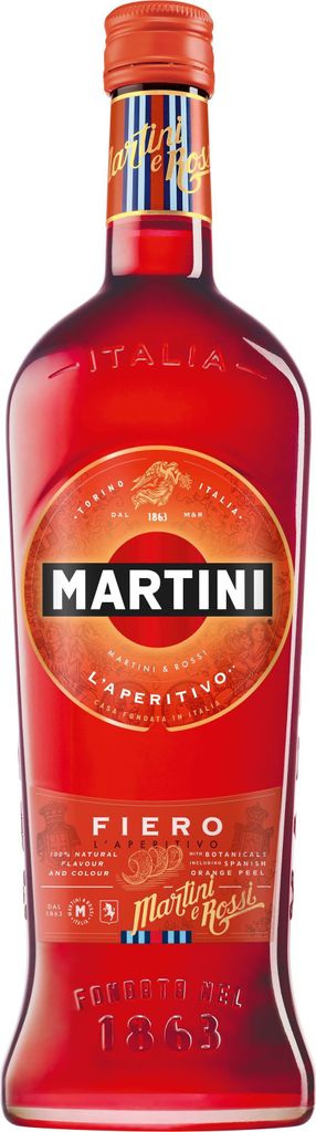 A bottle of Martini Fiero Aperitivo.
