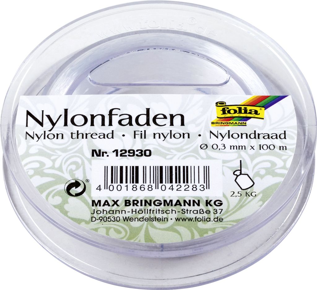 FOLIA 12930 Filo di nylon in bobina, Ø0,3mmx100m Immagine del prodotto 