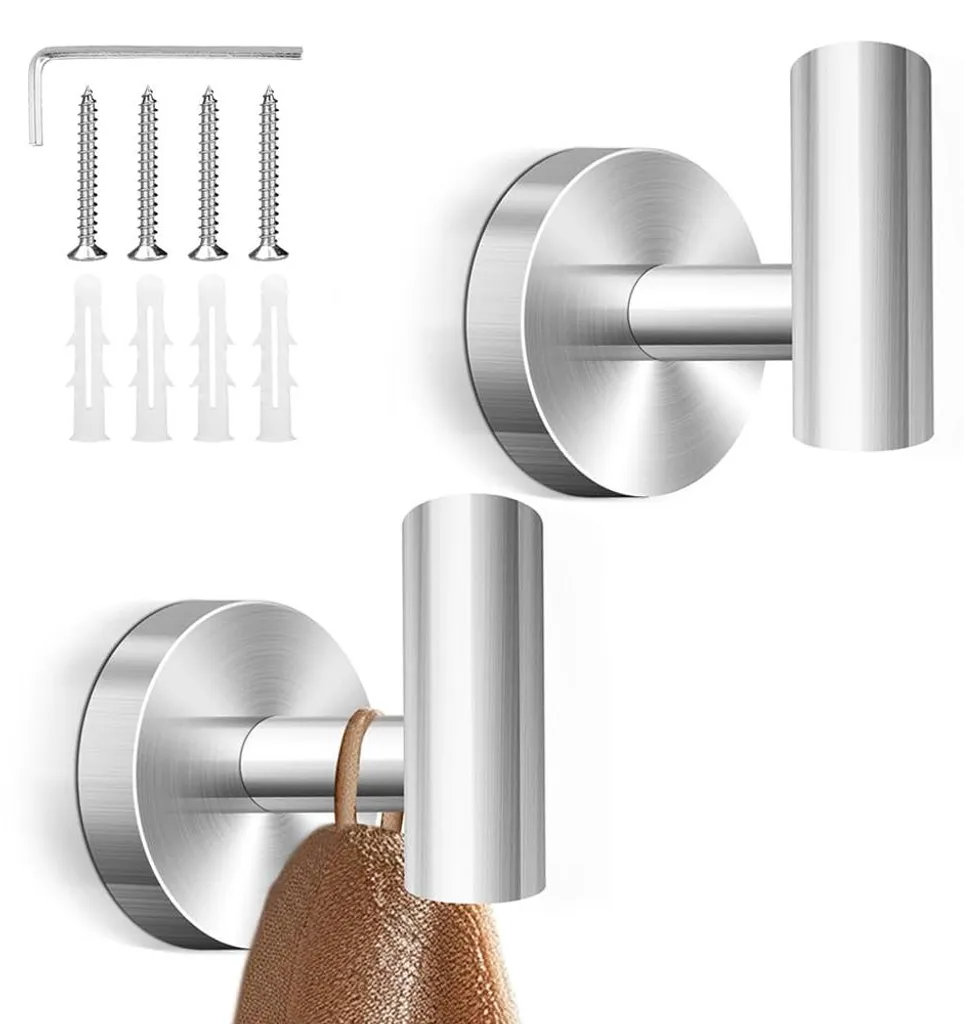 Porte-serviette à visser pour cuisine et salle de bain en inox mat