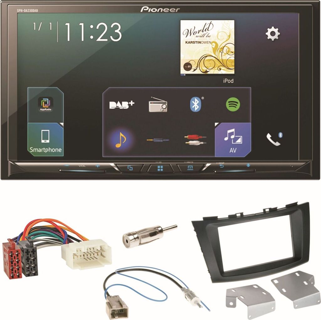 Pioneer SPH-DA230DAB CarPlay Android Auto Einbauset für Suzuki Swift Sport FZ NZ