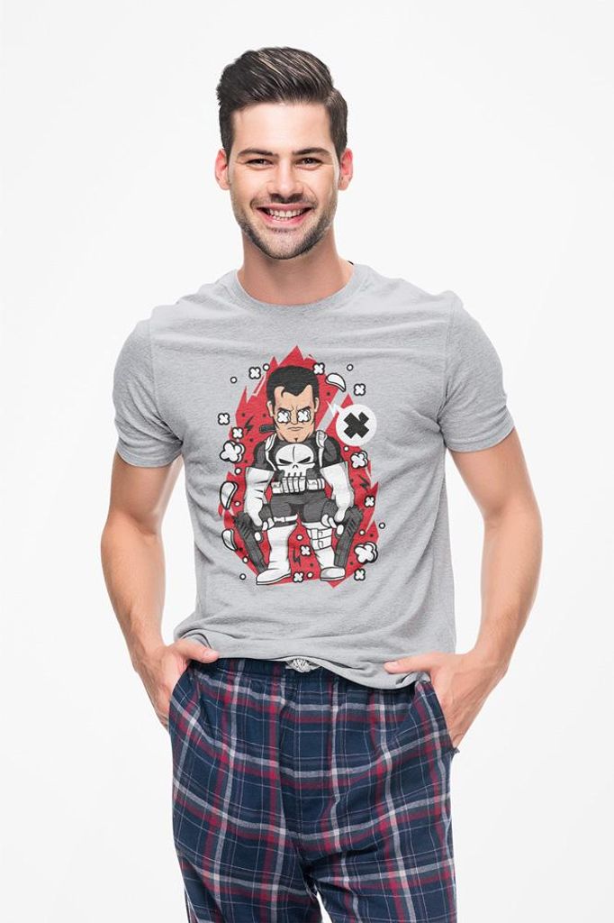 D&B Uni Polo PC00088 Punisher Grau-Größe XL