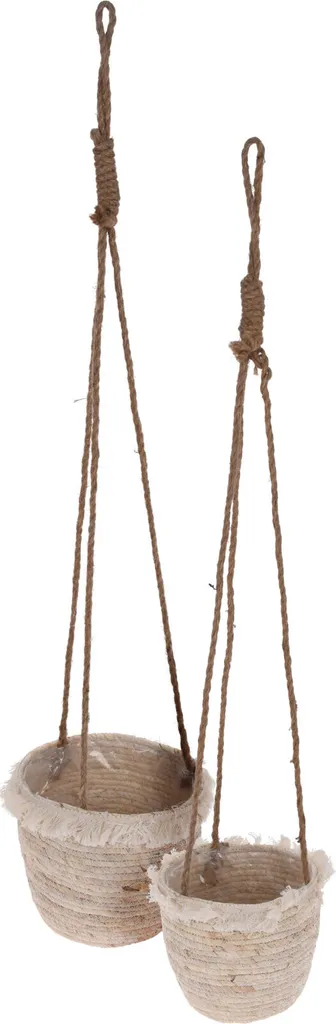 Gagnez de la Place avec ce Duo de Pots Suspendus Tricotés LILIA ECO Gris