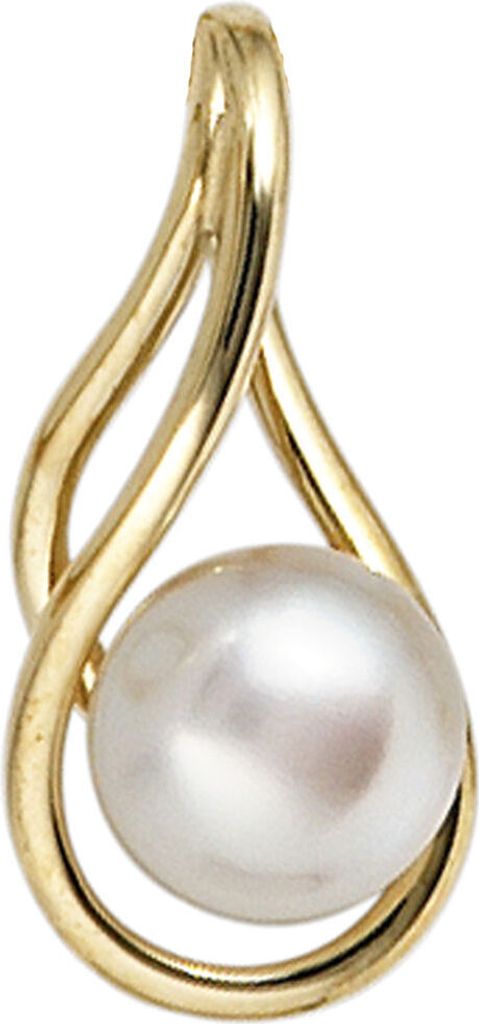 Anhänger Perlenanhänger Süßwasser Perle Zuchtperle 585 Gold Gelbgold