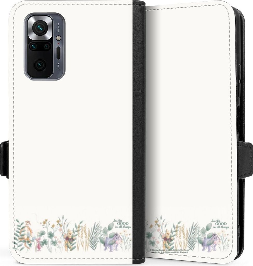 DeinDesign Klapphülle für Xiaomi Redmi Note 10 Pro Handytasche Lederhülle Tasche Disney Winnie Puuh Eukalyptus