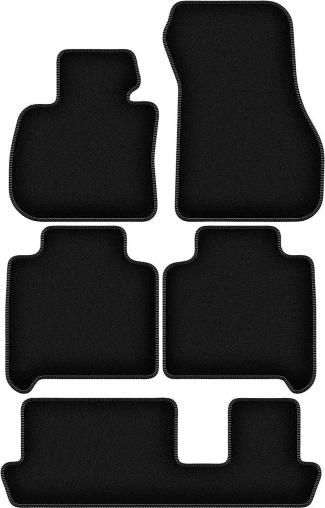 Wielganizator Velours-Autoteppiche – passend für BMW 2 F46 (7 Personen, Bj. 2015-2022) – schwarz, passgenau, mit Befestigungen set 5 Stk.