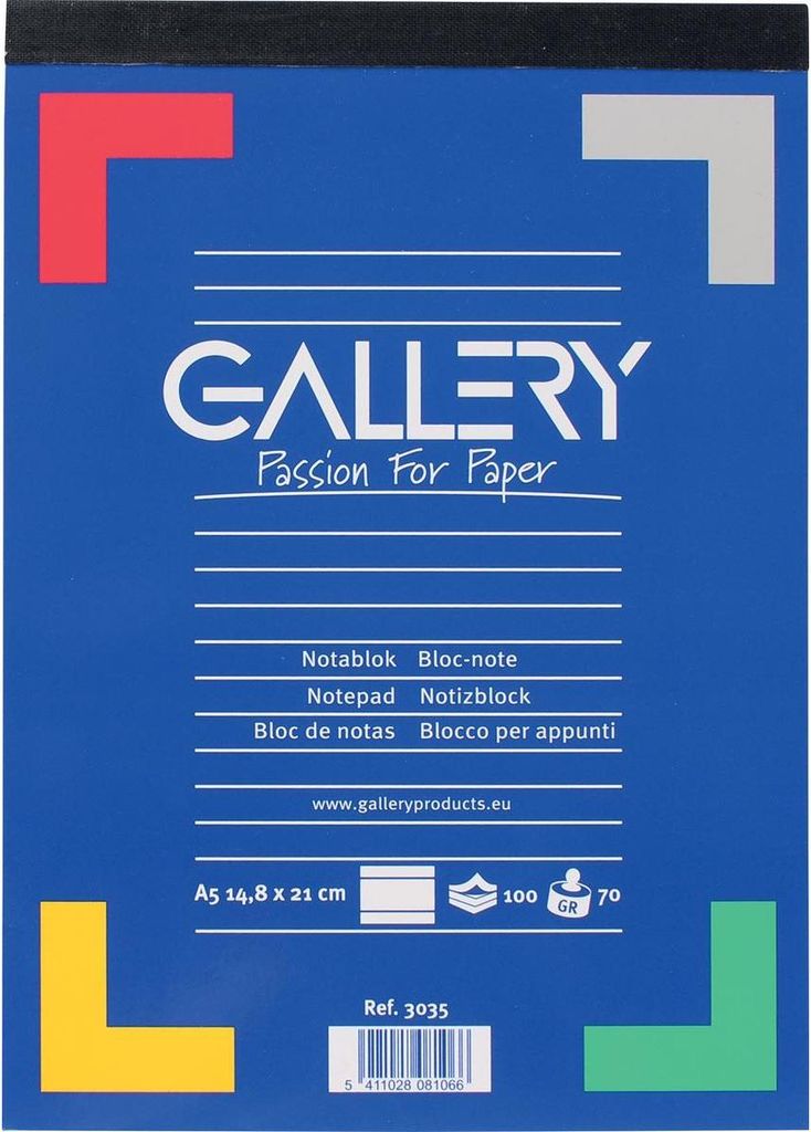 Galerie – Schreibblock, ft A5, liniert, Block mit 100 Blatt
