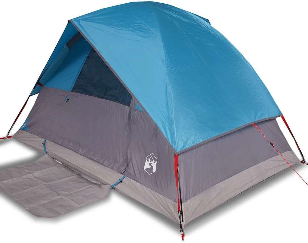 vidaXL Kuppel-Campingzelt 4 Personen Blau Wasserdicht