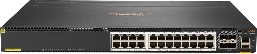 Hewlett Packard Enterprise Aruba 6300M Verwaltet L3 Ethernet-Verbindung, unterstützt Stromversorgung über diesen Port (PoE) 1U Grau