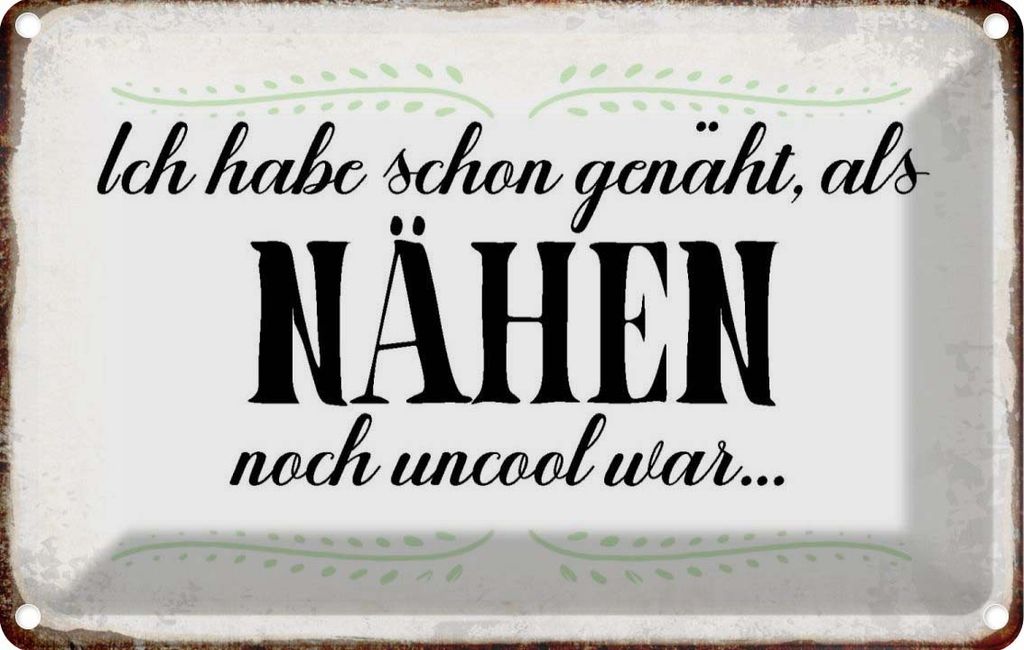 vianmo Blechschild 20x30 cm habe schon genäht als Nähen noch Spruch Zitat