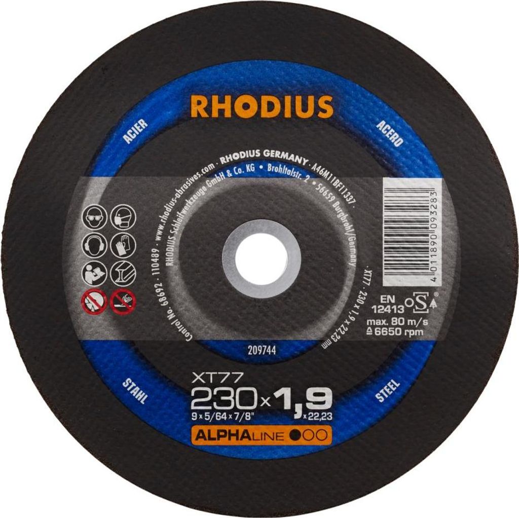 Rhodius 209744 Cutting disc (straight) 230 mm 1 pc(s) Steel