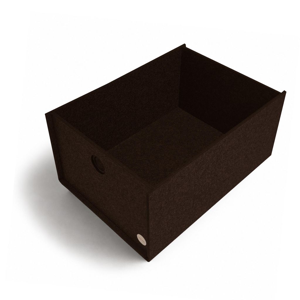 Aufbewahrungsbox CARGA Filz 30 x 23 x 18 cm ohne Deckel in dunkelbraun meliert