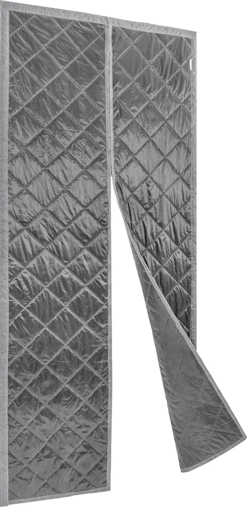 Rideau de porte magnétique gris isolation froid pour maison et garage