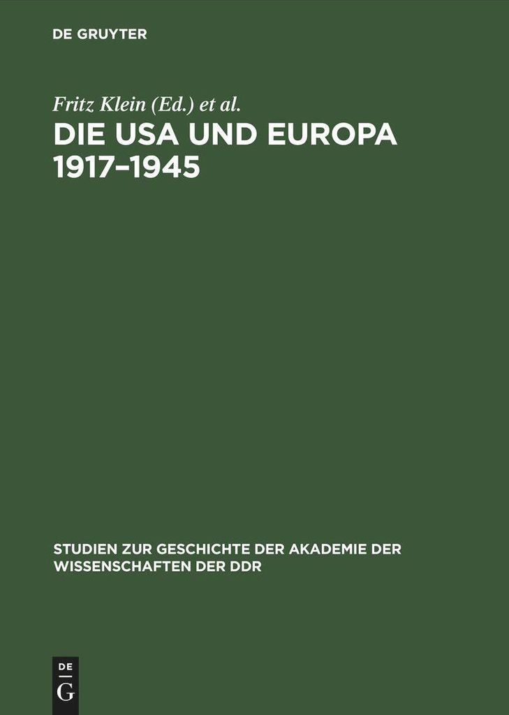 Die USA und Europa 1917-1945