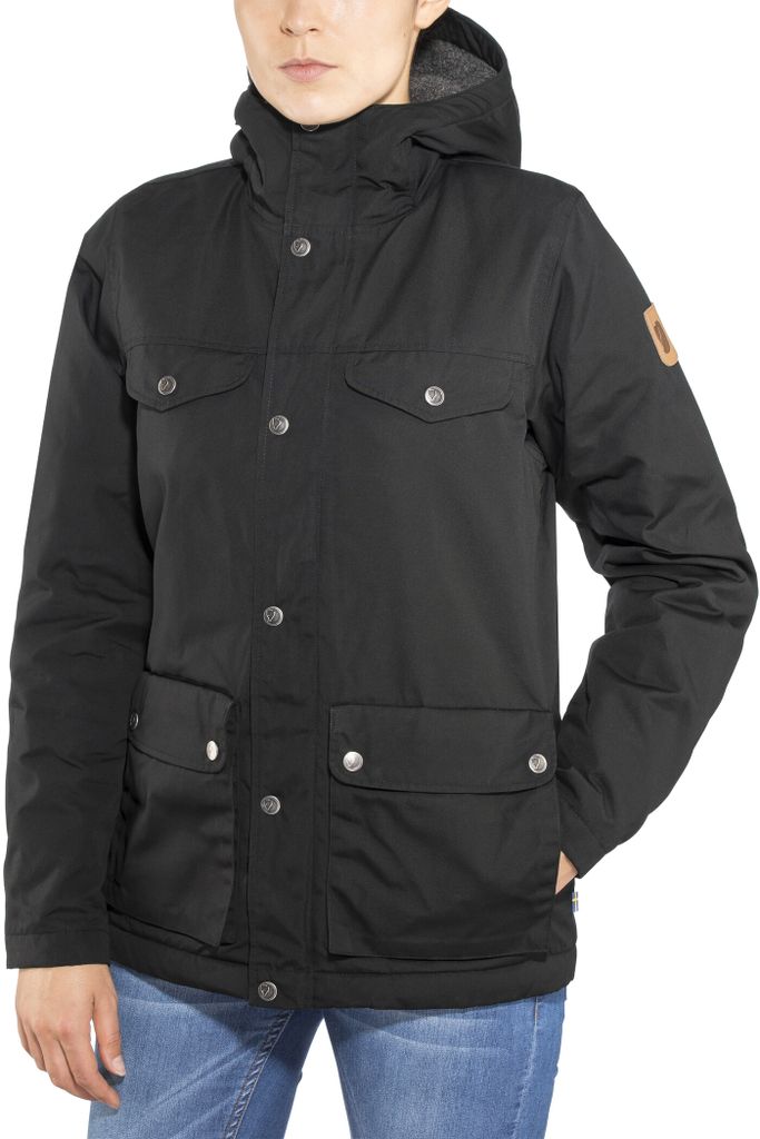 Fjällräven Greenland Winter, Windbreaker-Mantel, Männlich, Erwachsener, 4 Taschen, Baumwolle, Polyester, Schwarz