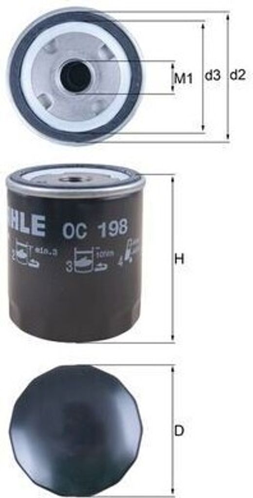 Ölfilter MAHLE OC 198 Anschraubfilter für DEUTZ-FAHR Series 5