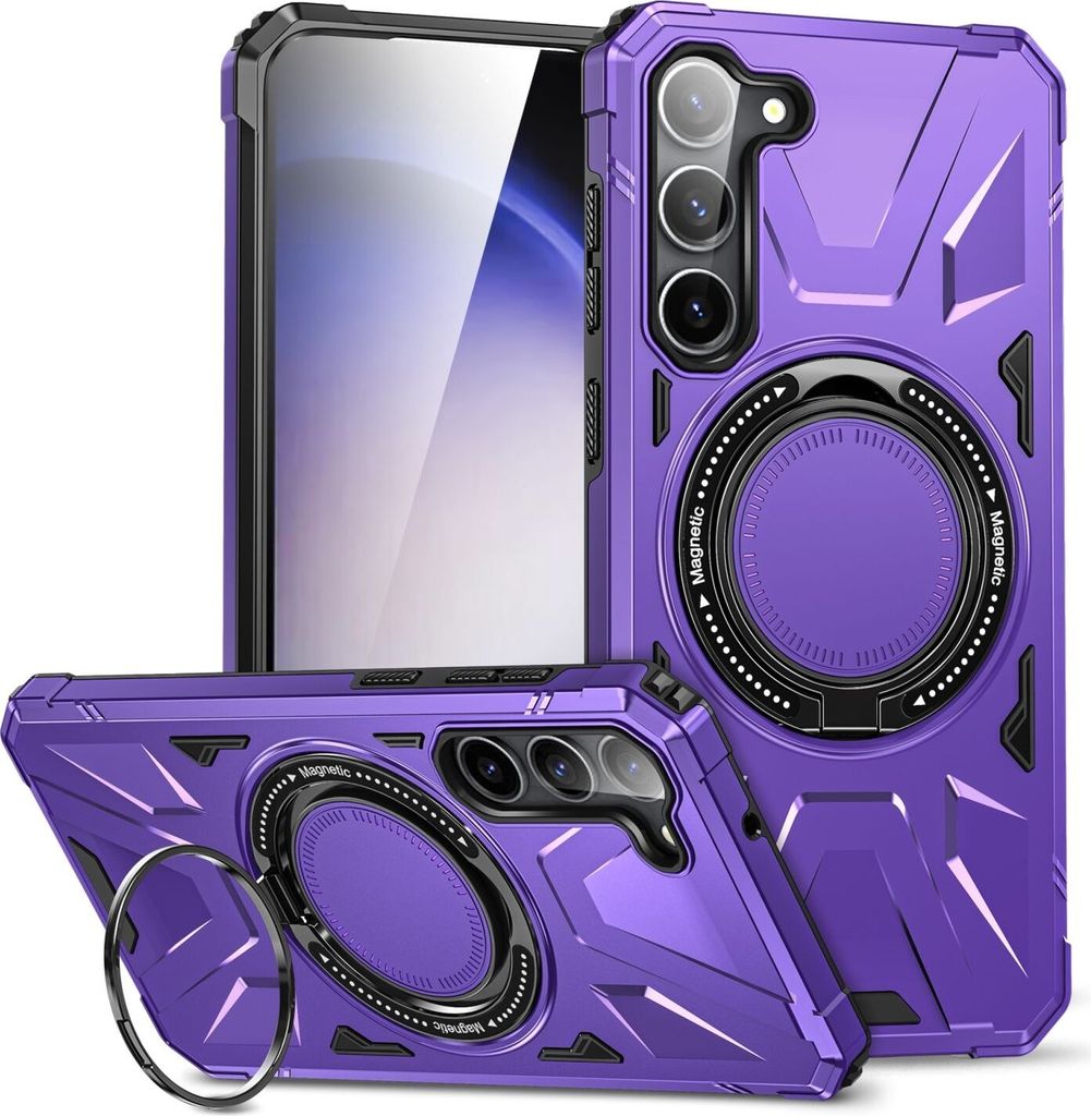 Für Samsung Galaxy S25 Plus 5G MagSafe Schock Magnet Ring Schutzhülle Cover Handy Hülle Case Lila