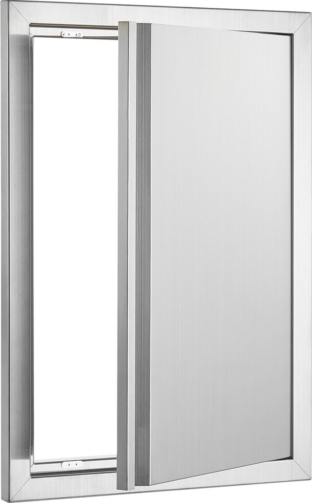 SucceBuy Grilltür, 432 x 610 mm, Einzeltür für Außenküche. Edelstahl-Bündigmontage. Vertikale Wandtür mit versenkbarem Griff. Ideal für Gri...