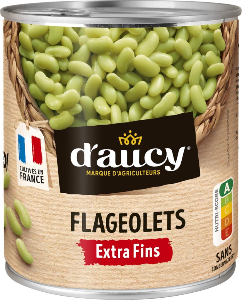 d'aucy Flageolets Grüne Bohnenkerne Extra Fein – 400g Dose, Produktbild 