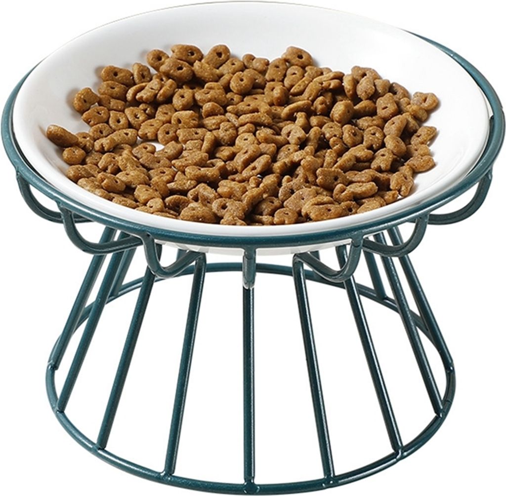 PETCOMO Futternapfständer Höhenverstellbar - Mit 2 Glasnäpfen Für Hunde & Katzen