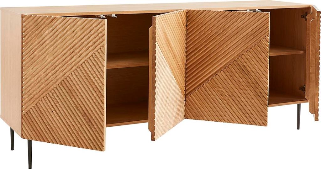 Miliboo - Design-Sideboard aus hellem, massiver Eiche mit Produktbild 