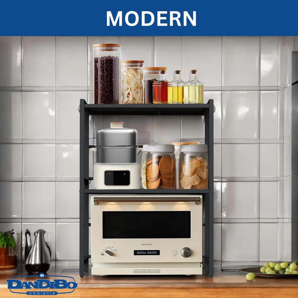 Support de Cuisine Vertical pour Micro-ondes et Rangement Épices à 3 Étages